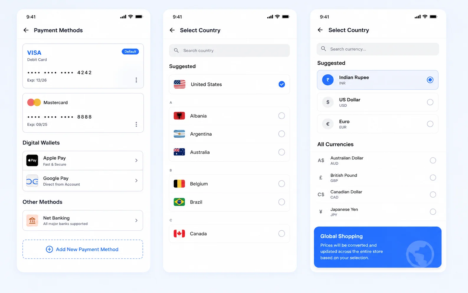 Mobile payment screen
