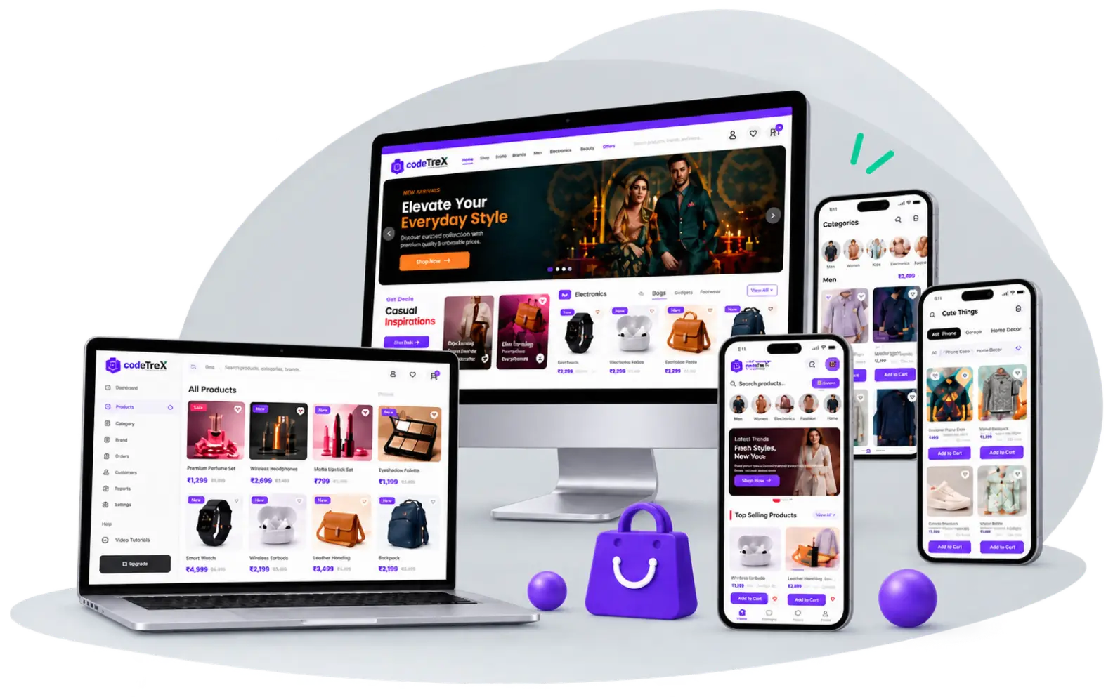 eCommerce website on desktop