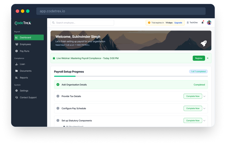 Payroll Dashboard Interface